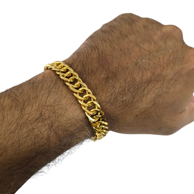 Pulseira Grumet 12mm Banhado a Ouro 18k