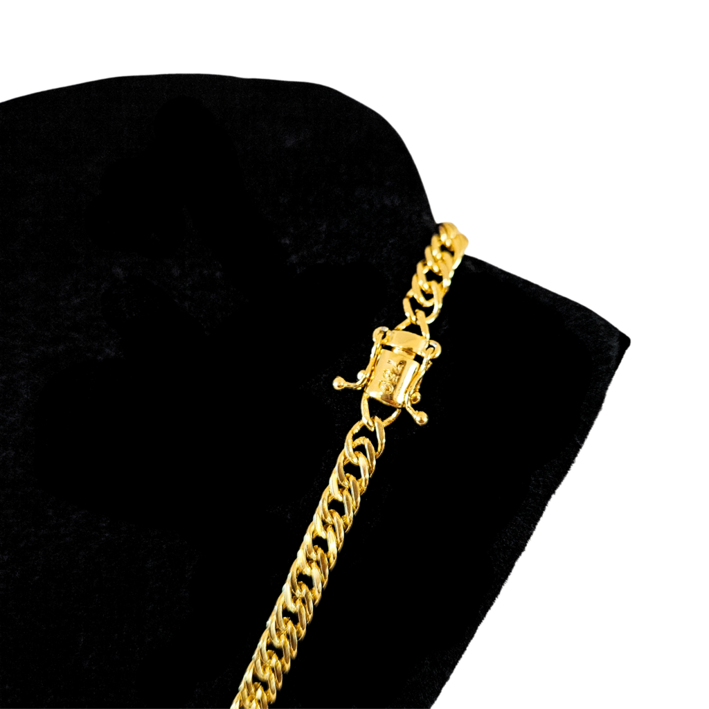 Cordão + Pulseira Grumet 7mm Feminino Banhado A Ouro 18k