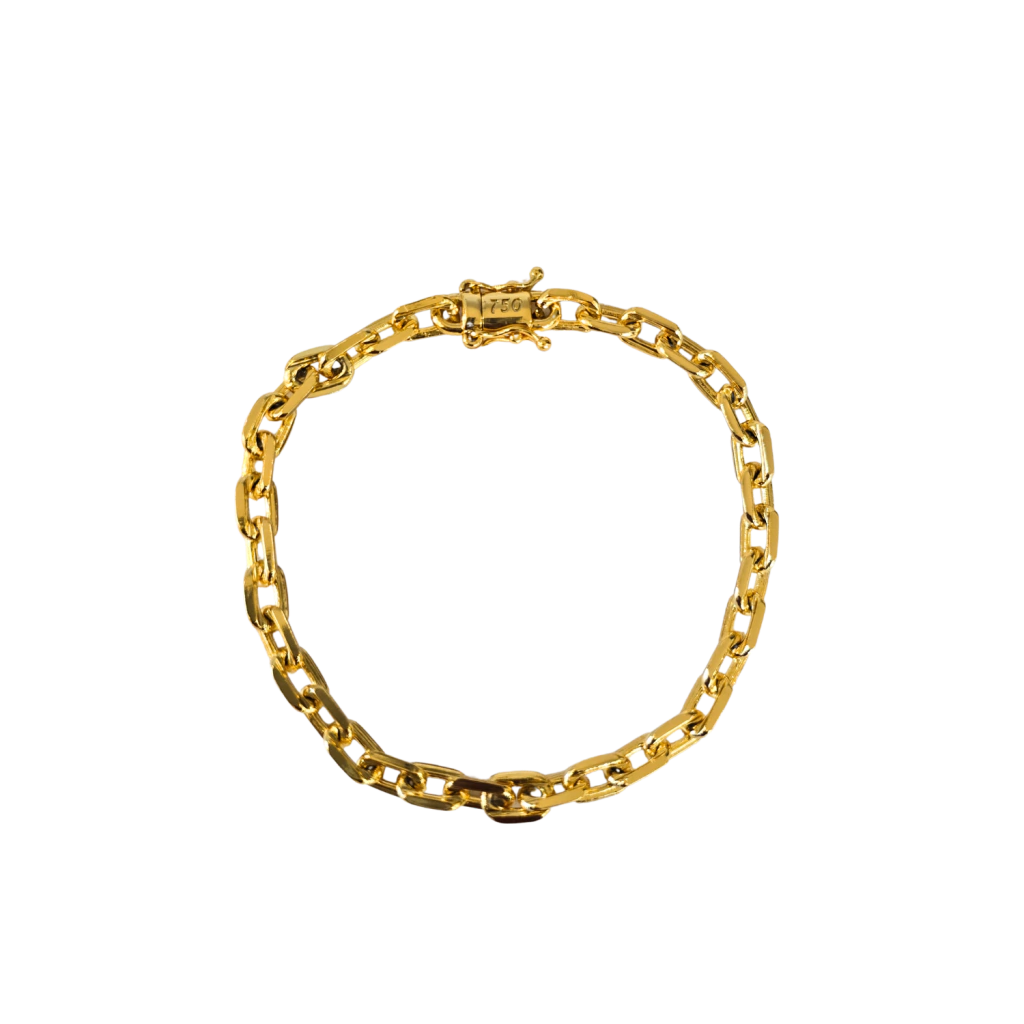 Cordão + Pulseira Cadeado 7mm + Pingente Letra Banhado a Ouro 18k