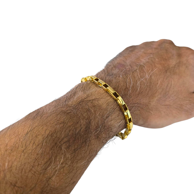 Pulseira Tijolinho 5mm Banhado a Ouro 18k