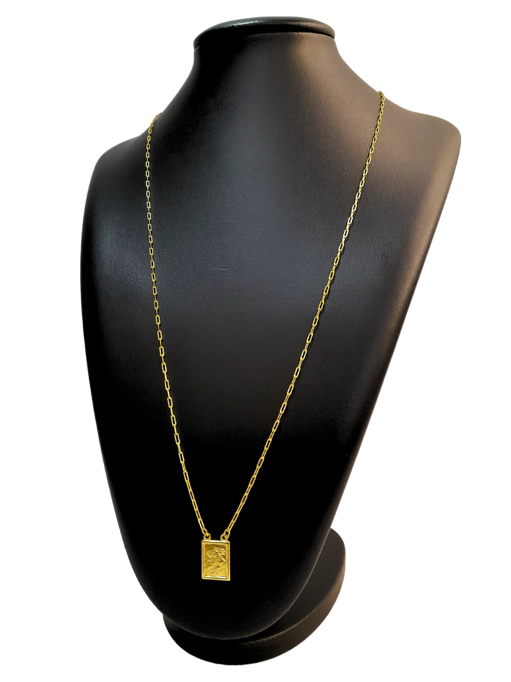 Escapulário Tijolinho 2mm São Jorge Banhado A Ouro 18k