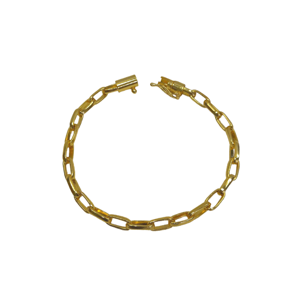Pulseira Meia Cana 7mm Banhado a Ouro 18k