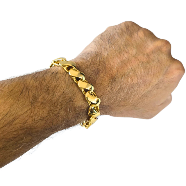 Pulseira Friso S 13mm Banhado a Ouro 18k