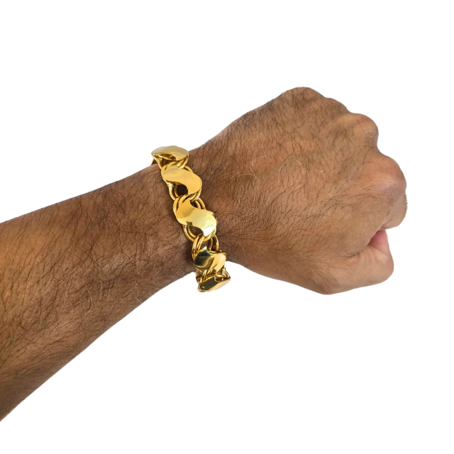 Pulseira Friso S 16mm Banhado a Ouro 18k