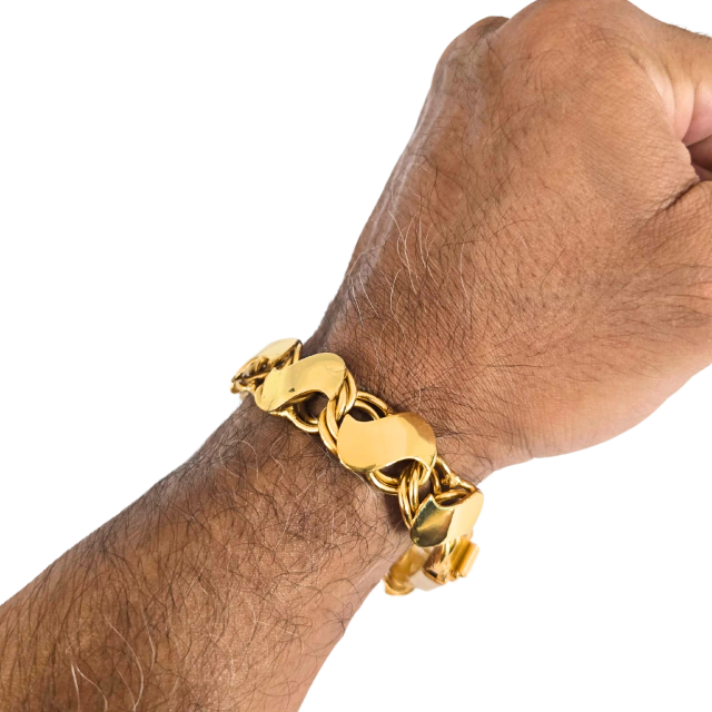 Pulseira Friso S 16mm Banhado a Ouro 18k
