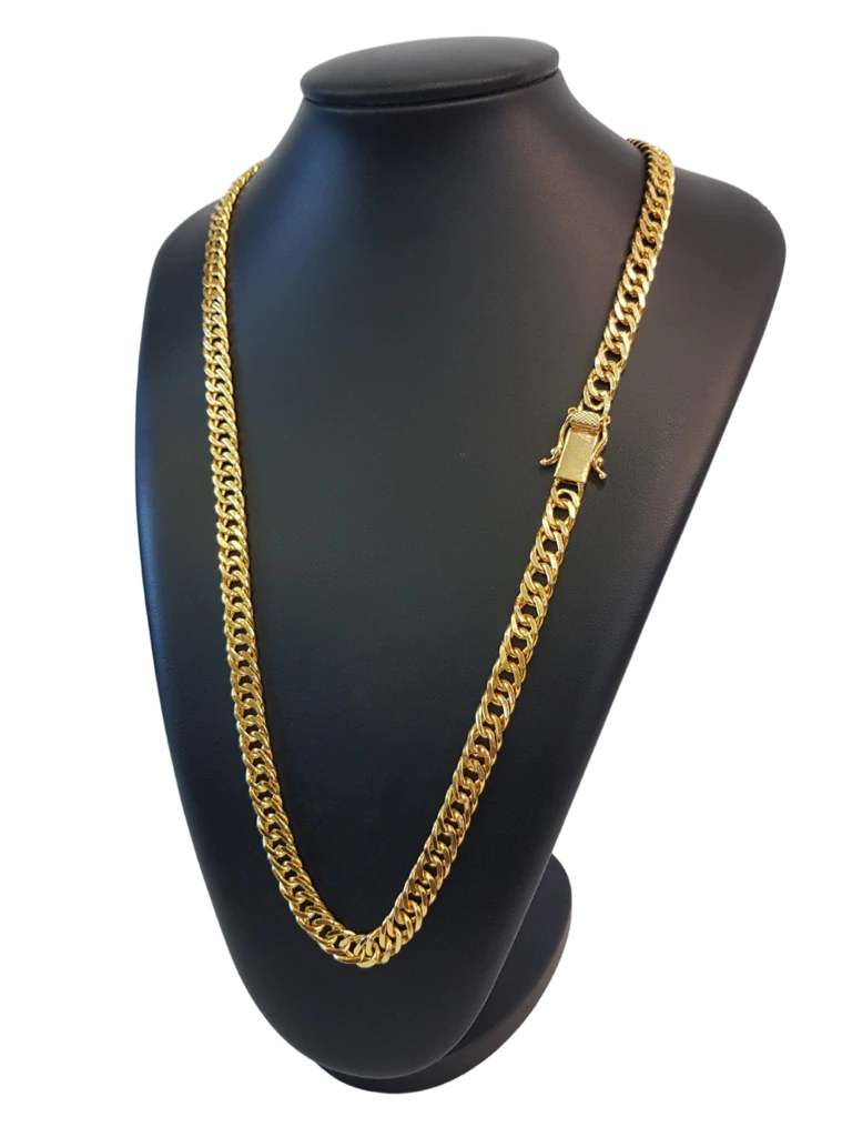 Cordão Grumet 10mm Fecho Duplo Banhado a Ouro 18k