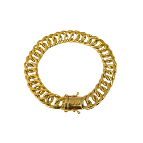 Cordão+Pulseira Grumet 12mm Banhado a Ouro 18k