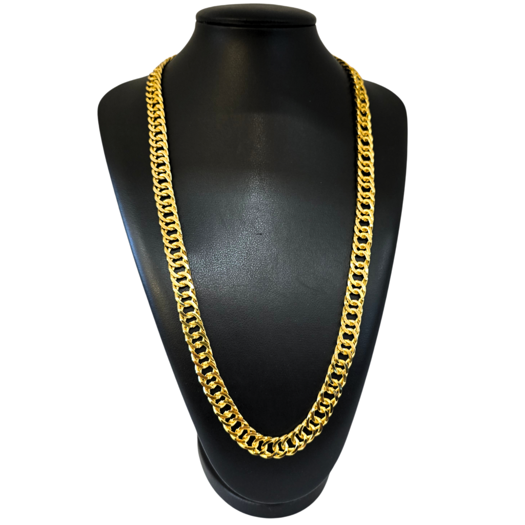 Cordão+Pulseira Grumet 12mm Banhado a Ouro 18k