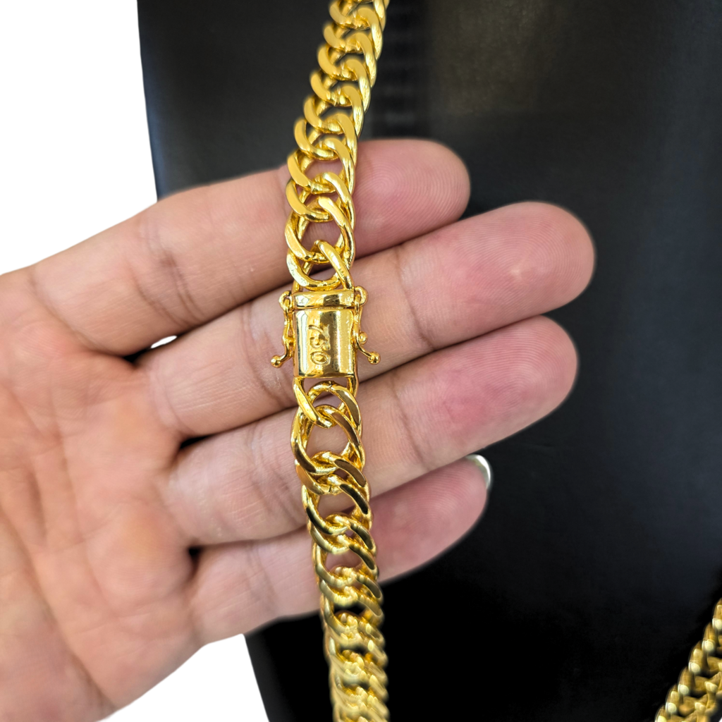 Cordão+Pulseira Grumet 12mm Banhado a Ouro 18k