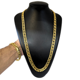 Cordão+Pulseira Grumet 12mm Banhado a Ouro 18k