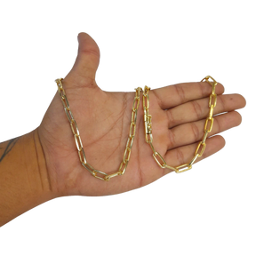 Cordão Tijolinho 6mm Banhado a Ouro 18k