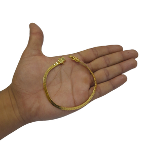 Pulseira Grumet Laminado 4mm Fecho Duplo Banhado a Ouro 18k