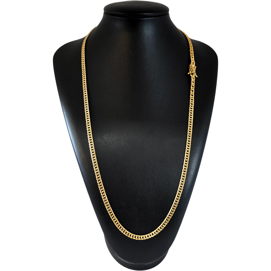 Cordão Grumet 5mm Fecho Santa Banhado a Ouro 18K