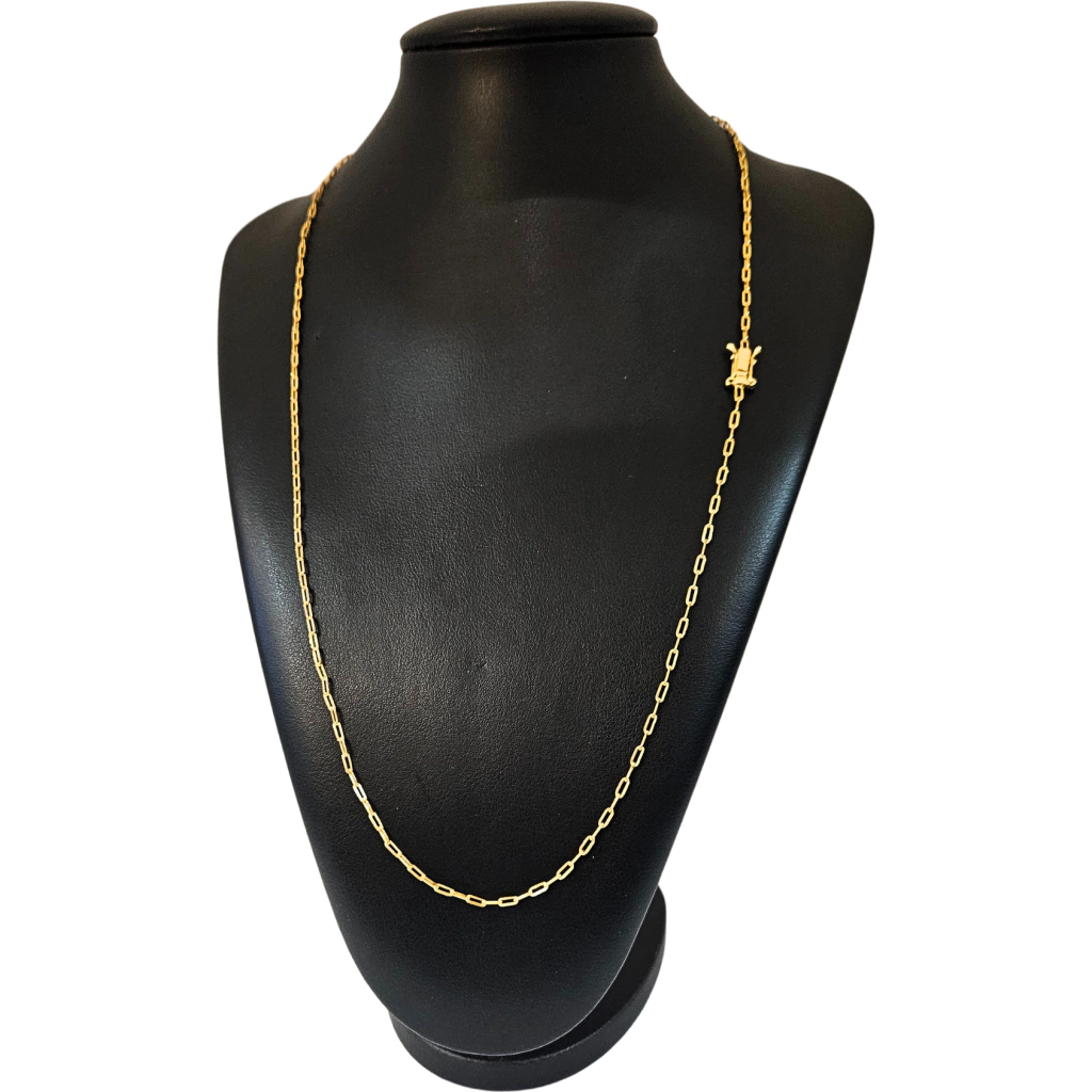 Cordão Tijolinho 2mm - Fecho Duplo - Banhado a Ouro 18k