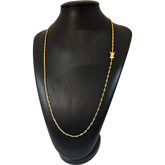 Cordão Tijolinho 2mm - Fecho Duplo - Banhado a Ouro 18k