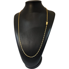 Cordão Tijolinho 2mm - Fecho Duplo - Banhado a Ouro 18k