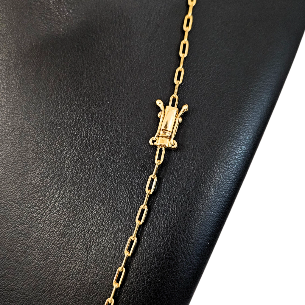 Cordão Tijolinho 2mm - Fecho Duplo - Banhado a Ouro 18k