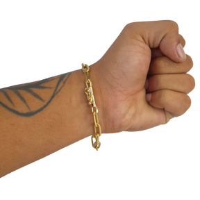 Pulseira Tijolinho 6mm Banhado a Ouro 18k