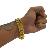 Pulseira Grumet Lacraia 20mm Banhado a Ouro 18k