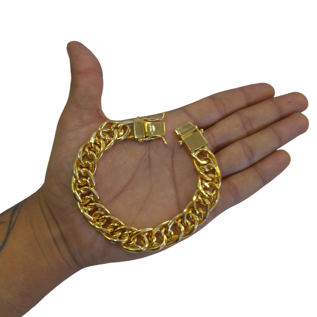 Pulseira Romano 15mm Banhado a Ouro 18k