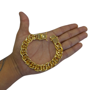 Pulseira Romano 15mm Banhado a Ouro 18k