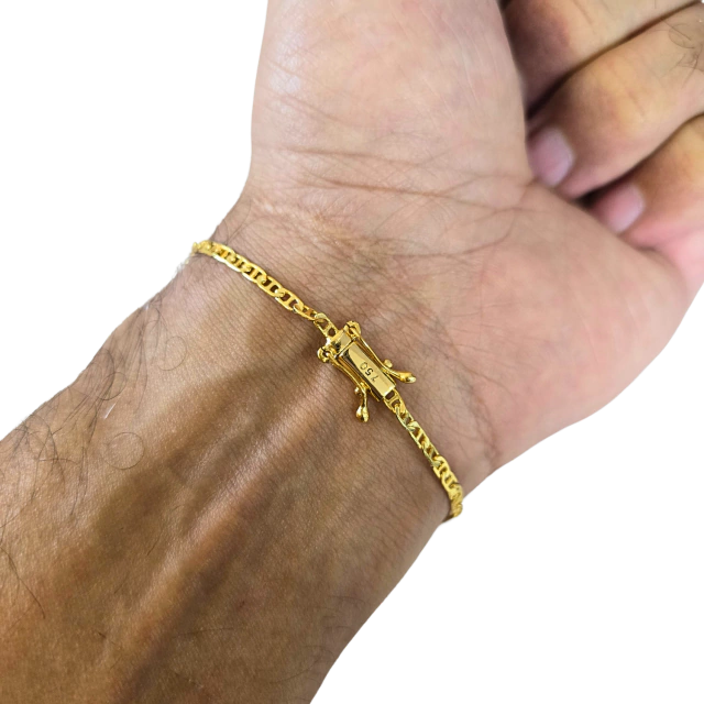 Pulseira Piastrine 3mm Banhado a Ouro 18k