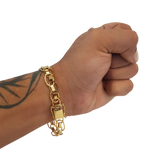 Pulseira Imperador 10mm Banhado a Ouro 18k
