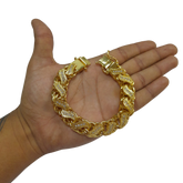 Pulseira Friso S 16mm Cravejado Banhado a Ouro 18k