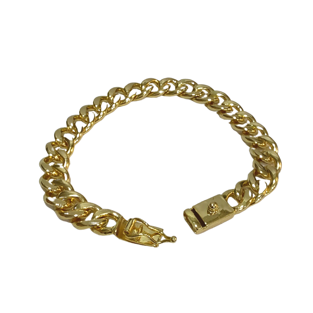 Pulseira Pitbull 10mm Banhado a Ouro 18k