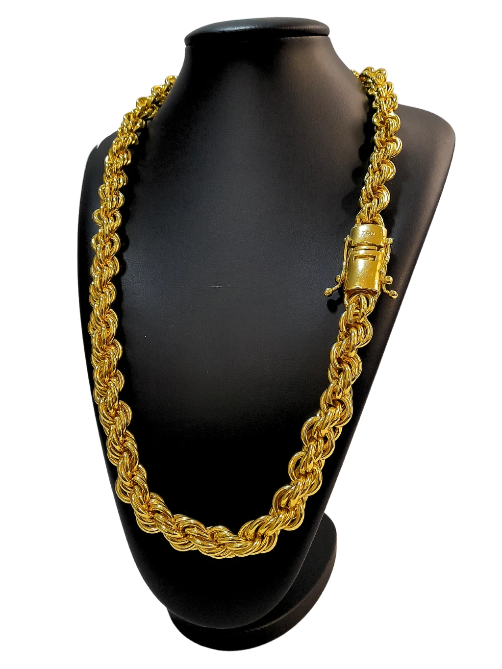 Cordão Baiano 15mm Fecho Duplo 750 Banhado a Ouro 18k