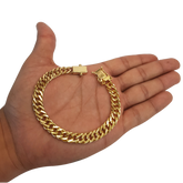 Pulseira Grumet 10mm Fecho Duplo Banhado a Ouro 18k