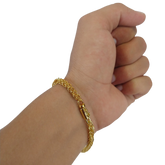 Pulseira Peruano 6mm Banhado A Ouro 18k