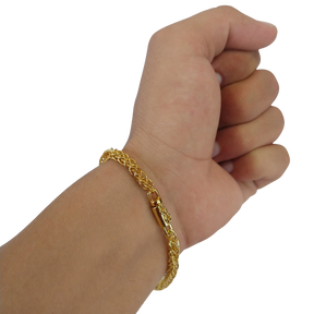 Pulseira Peruano 6mm Banhado A Ouro 18k