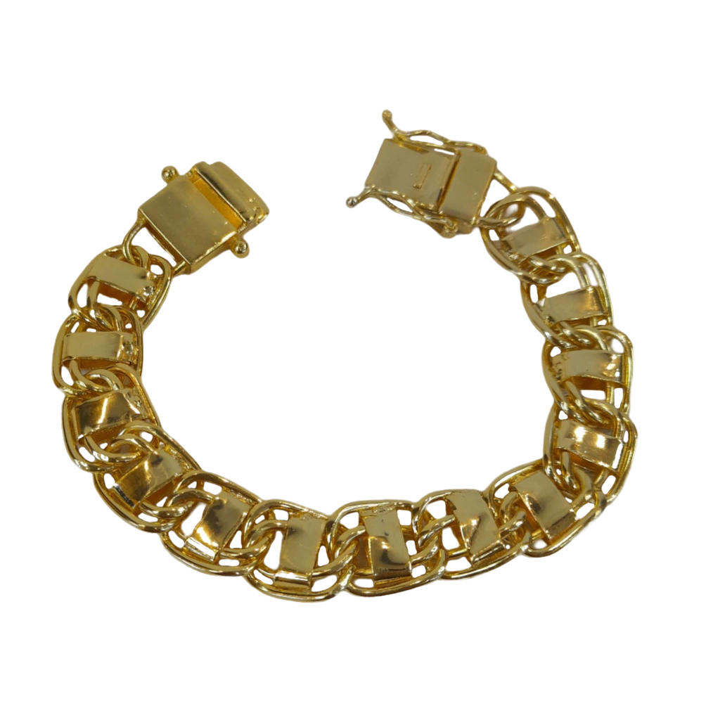 Pulseira Dubai 15mm Banhado a Ouro 18k