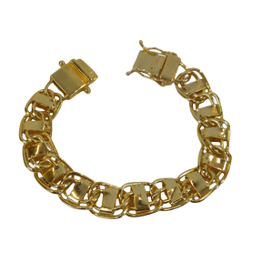 Pulseira Dubai 15mm Banhado a Ouro 18k