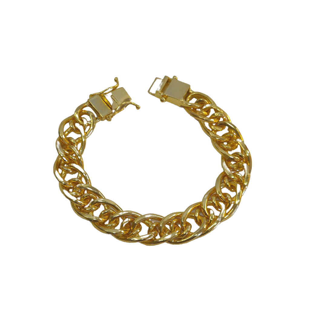 Pulseira Romano 15mm Banhado a Ouro 18k