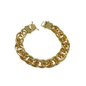 Pulseira Romano 15mm Banhado a Ouro 18k