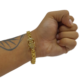 Pulseira Cadeado Duplo 8mm Banhado a Ouro 18k