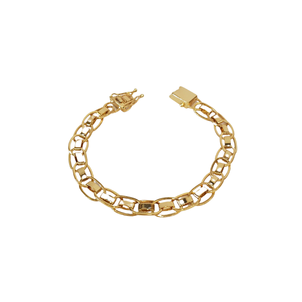 Pulseira Imperador 10mm Banhado a Ouro 18k
