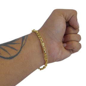 Pulseira Cadeado 6mm Banhado a Ouro 18k