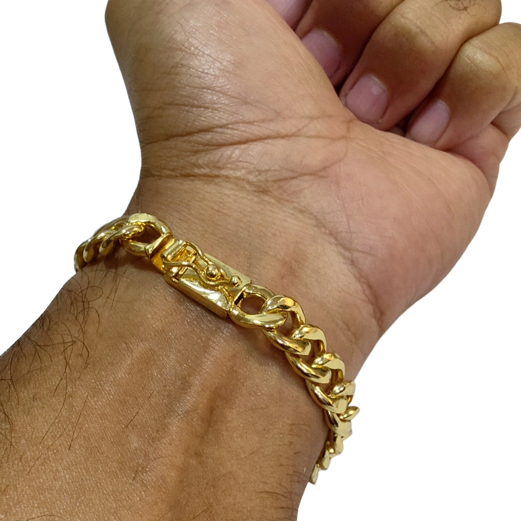 Pulseira Pitbull 10mm Banhado a Ouro 18k