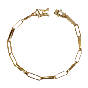 Pulseira Bloquinho Alongado 5mm Banhado a Ouro 18k