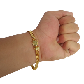 Pulseira Grumet Duplo 8mm Banhado A Ouro 18k