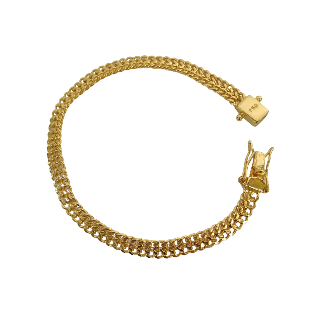 Pulseira Grumet Duplo 8mm Banhado A Ouro 18k