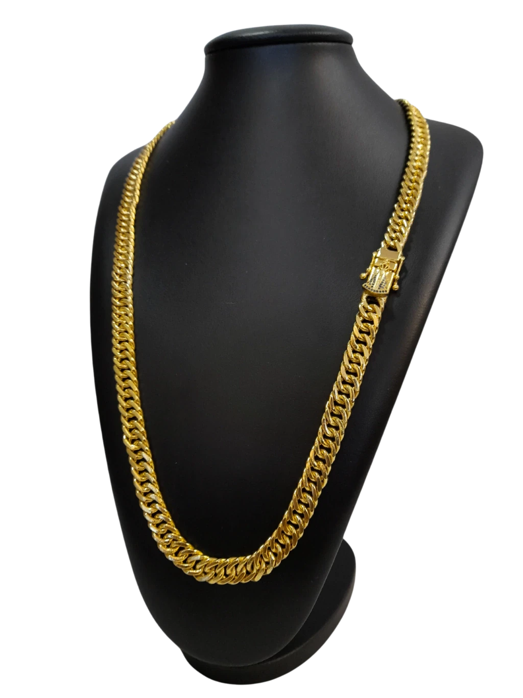 Cordão Grumet 10mm Fecho Nossa Senhora Banhado a Ouro 18k