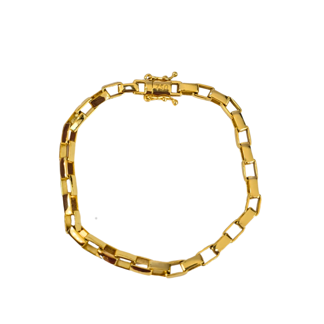 Pulseira Tijolinho 5mm Banhado a Ouro 18k