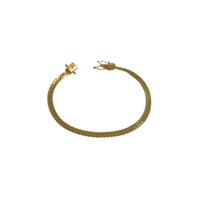 Pulseira Grumet Laminado 4mm Fecho Duplo Banhado a Ouro 18k