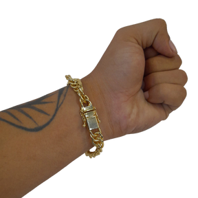 Pulseira Corda 11mm Banhado A Ouro 18k
