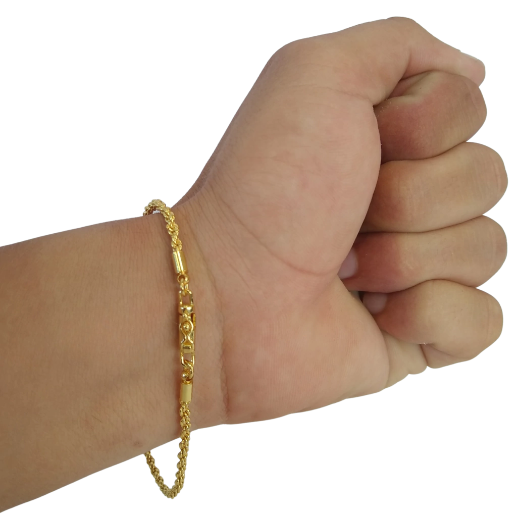 Pulseira Baiano 3mm Banhado a Ouro 18k