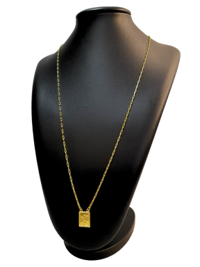 Escapulário Tijolinho 2mm São Jorge Banhado A Ouro 18k